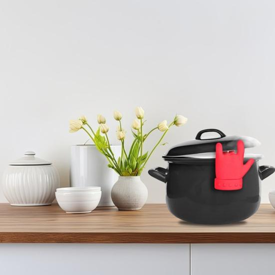 Silikonový zvedák poklice hrnce odolný proti rozlití páry zvedač víka hrnce Roztomilý pomocník proti rozlití víka pro kuchyňské vaření