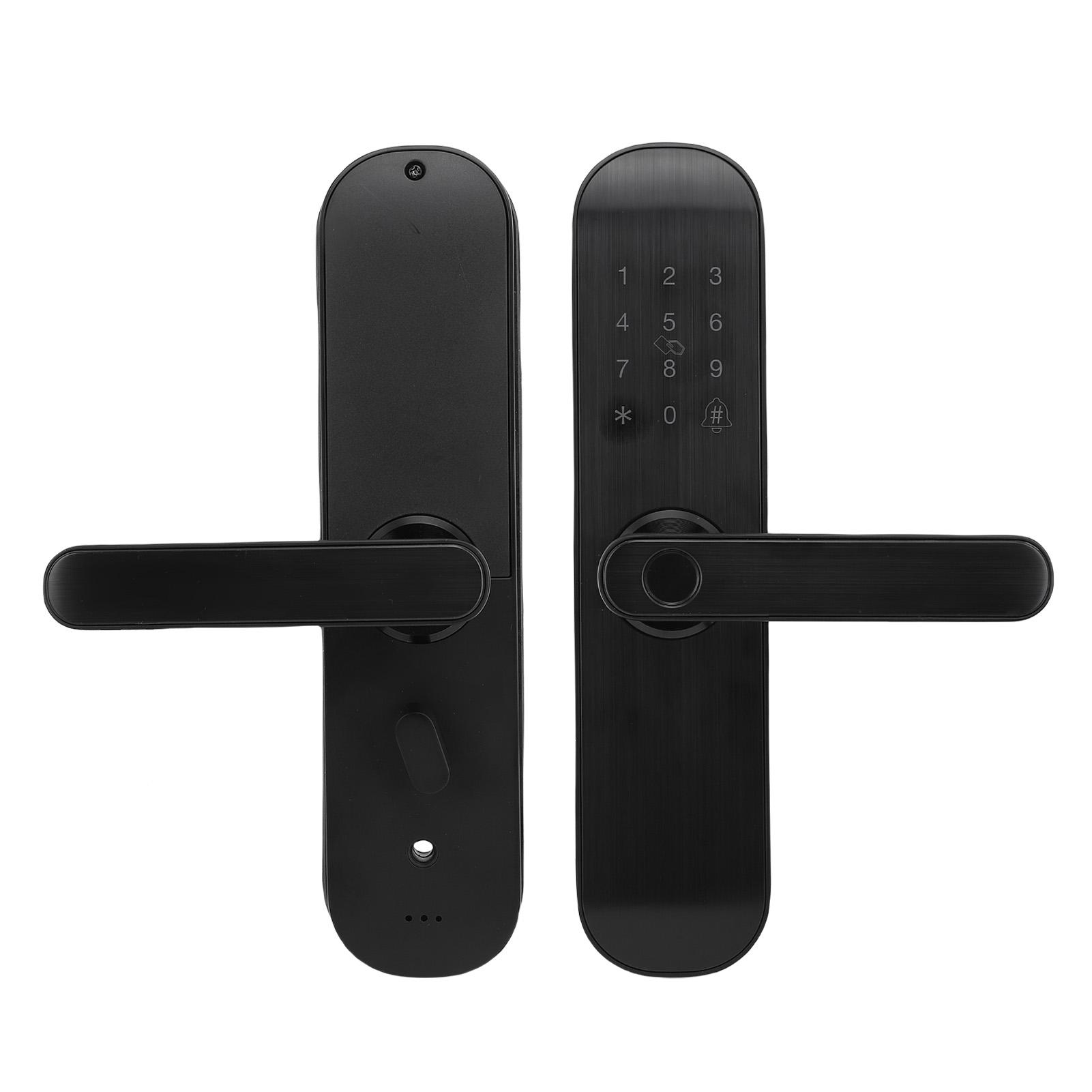 

Замок с клавиатурой и отпечатком пальца, ручка для двери, управление приложением, аварийное питание, безключевой доступ, для 35мм до 80мм