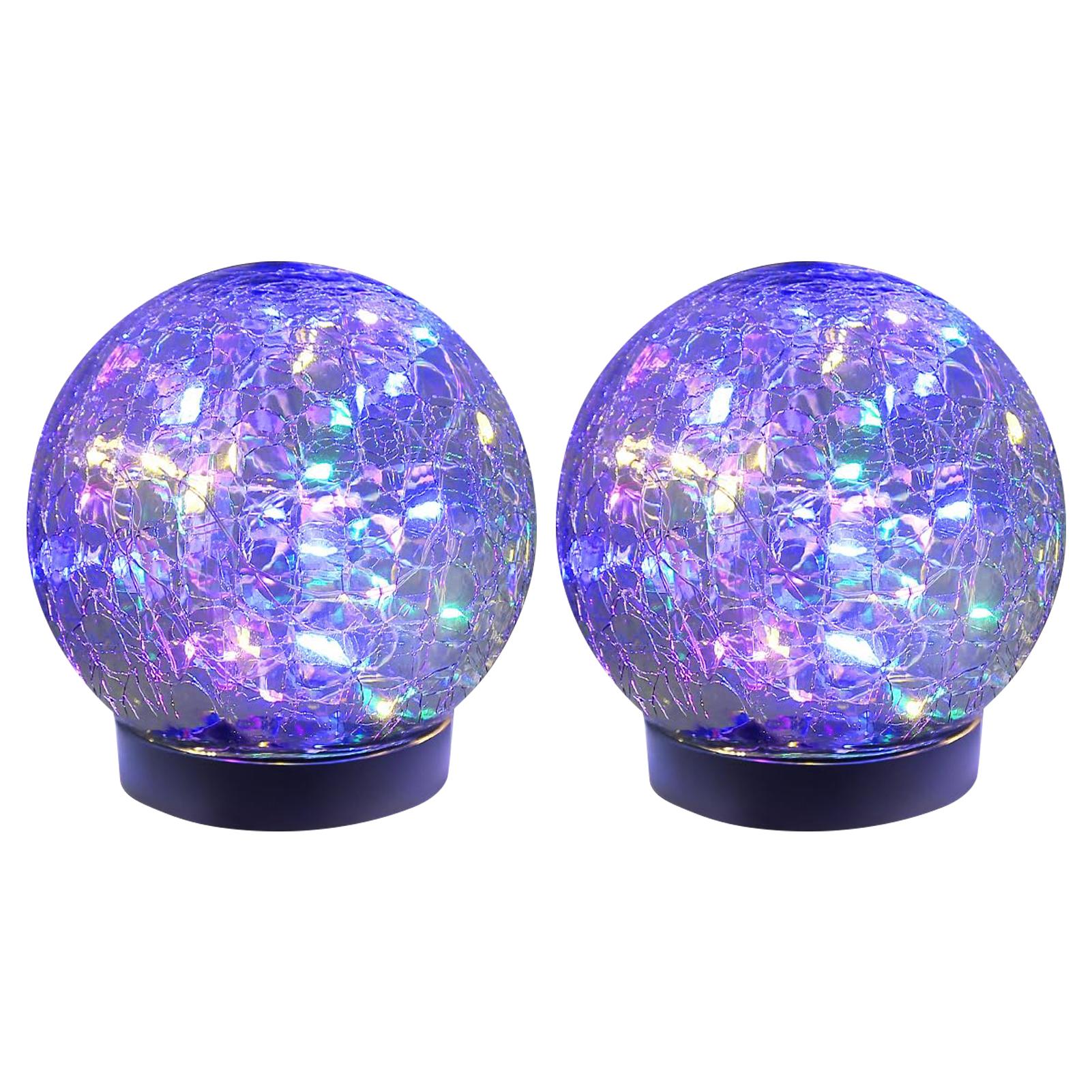 

2PCS Garden Solar Lights Cracked Style Ball Lamp Waterproof Light B