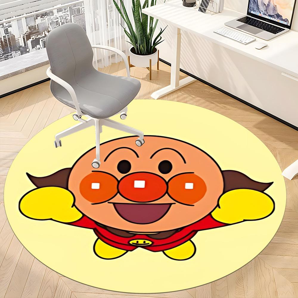 1pc Anpanman Chair Carpet for Office, Indoor Non Slip Washable Polyester Fiber Carpet, Mat For Office, Machine Washable