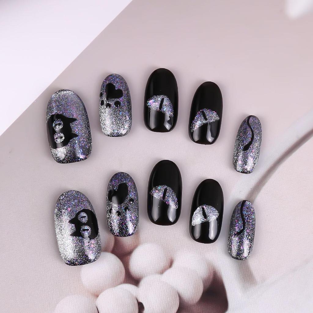 Handmade High-End Short Press-On Nails - Simple & Removable Art Collection