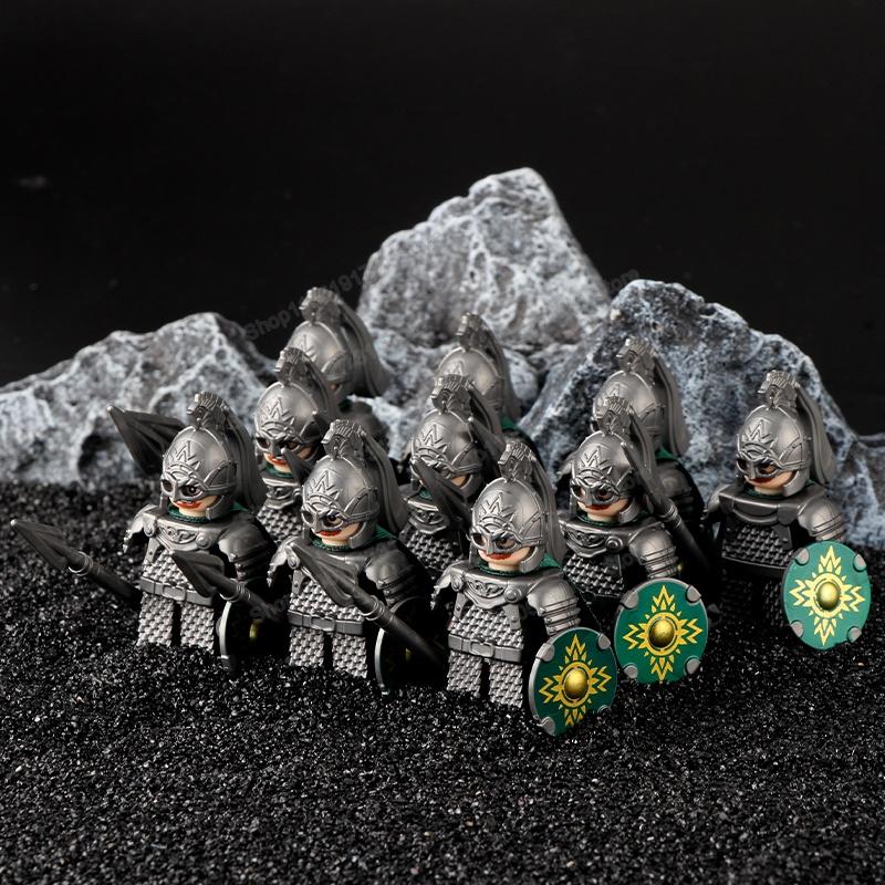 Blocs de Construction Soldats Croisés Militaires Médiévaux Château Chevaliers Hospitaliers Chevaliers Teutoniques Casque de Guerrier Briques Jouet DT8901