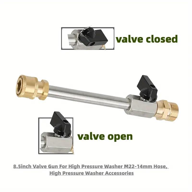 Hochdruckreiniger Kugelhahnpistole, 2200 PSI, 1/4 Zoll Schnellverschlussstecker, M22-14mm Schlauch, mit Ventil-Stab für Hochdruckreiniger