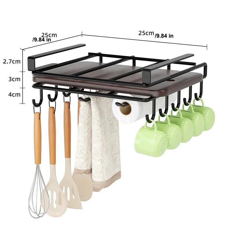 Multi-Functional Hanging Storage Rack for Pot Lids and Cutting Boards with Non-Punching Installation
