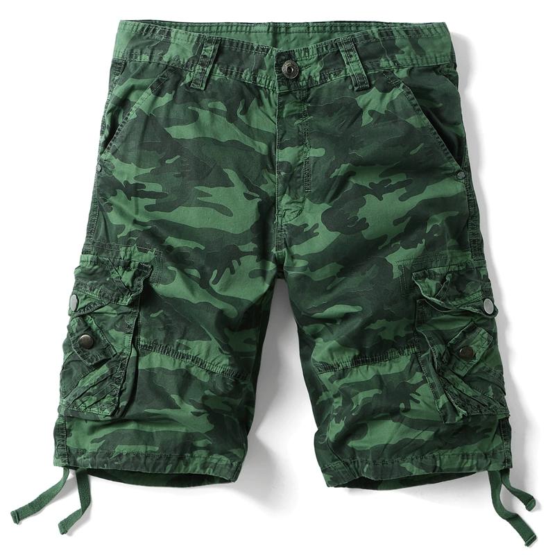 Mens Cargo Shorts Cotton Relaxed Fit Camouflage Camo Cargo Short