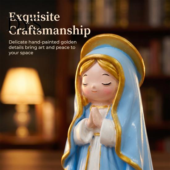 Christmas Resin Ornaments Cute Wishing Girl Figurine, Cartoon Prayer Unique Room Statue, Desktop Ornament, Healing Aesthetic Decoration Hand