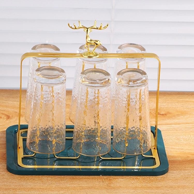 Innovative Glass Cup Drying Rack with Water Catching Feature Home Accessory for Clean and Dry Countertops Storage