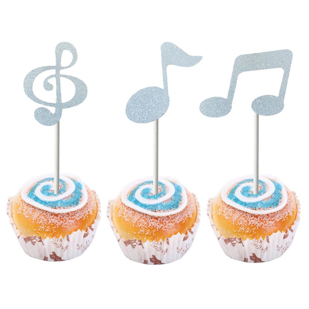 Colorful Musical Staff Cake Pick Food Grade Decoration Themed Celebration Supplies Decorative Music Note Cake Toppers