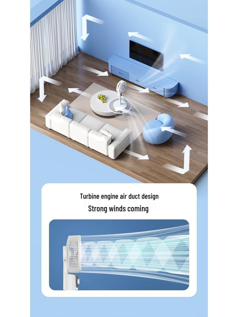 Smart Remote-Controlled Silent Floor Fan for Home and Dorm, Featuring Dual-Use Air Circulation and Low-Noise Operation