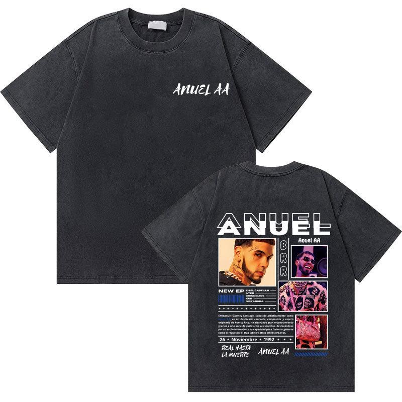 

Washable Vintage Anuel AA Rapper Pattern Unisex T-Shirt L