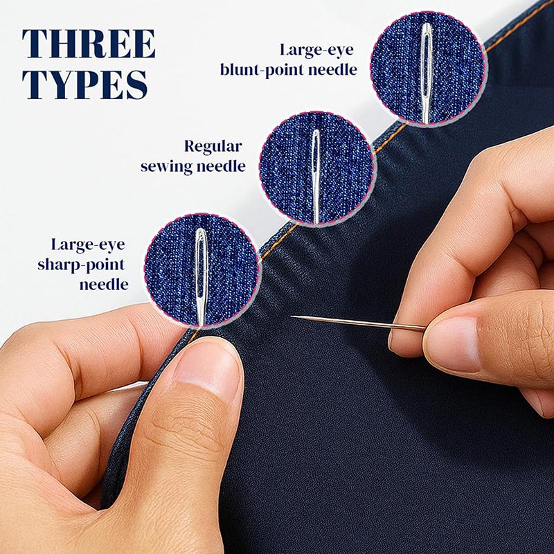 37Pcs Large Eye Sewing Needles Stainless Steel Needles Set With Diverse Practical Tools Home Diy Jewelry Apparel Craft Sewing