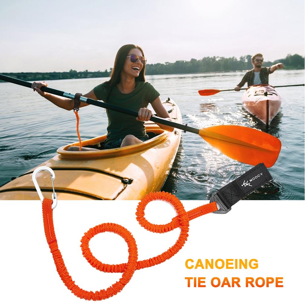 1-10Pcs Elastic Kayak Paddle Leash Heavy-duty Lanyard Kayak Paddle Belt Safety Rope with Strong Buckle Rowing Boat Accessories