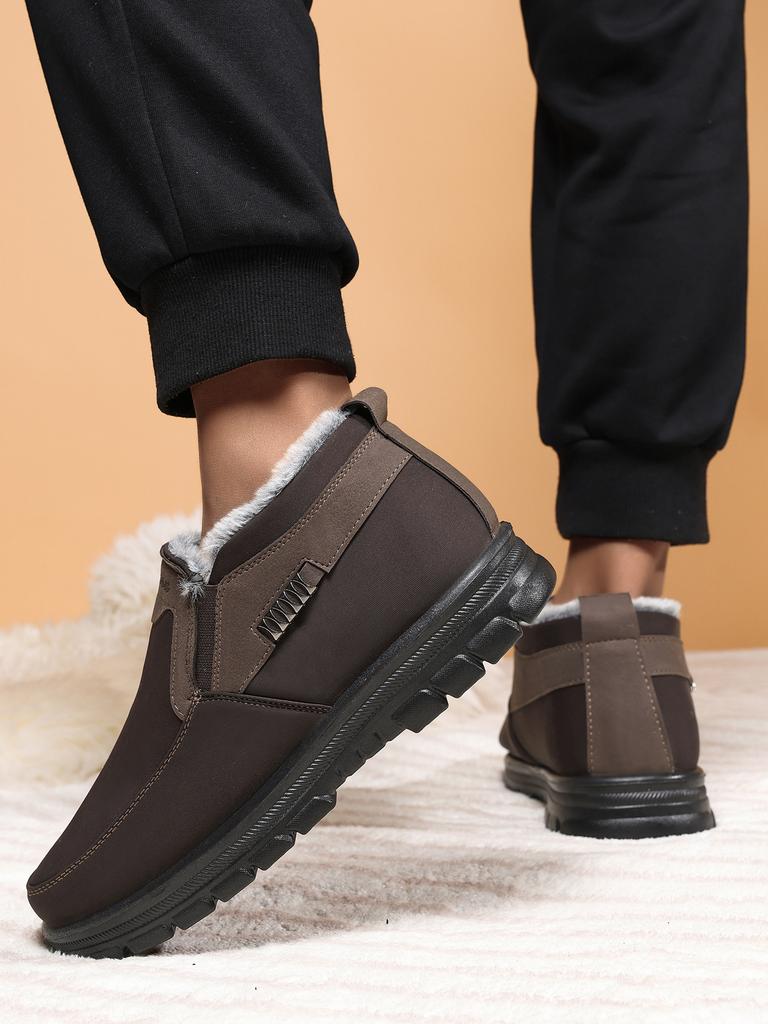 Neue Winterbaumwollschuhe große Baumwollstiefel verdickt warm weichsohlige Stoffschuhe mittelhohe Herrenbaumwollstiefel