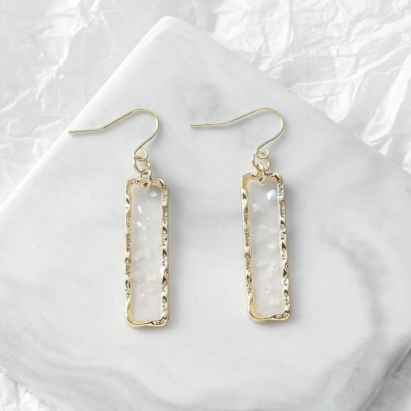 

Корейские прозрачные геометрические четырехугольные роскошные длинные серьги.