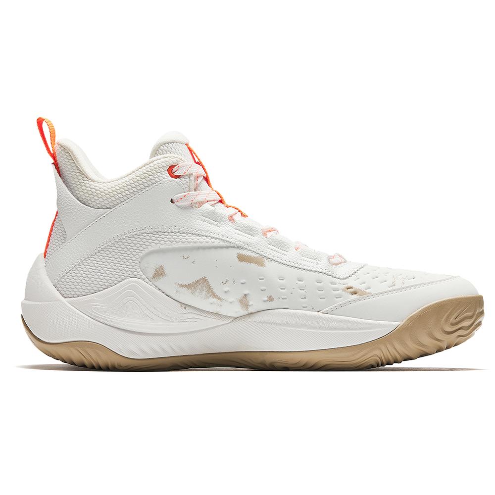 Anta Jianshan 2.5 Lite Comfortable Versatile Shock Absorption Wear-Resistant Non-Slip High-Top Basketball Shoes Men sneaker White Orange 912511603Q-1