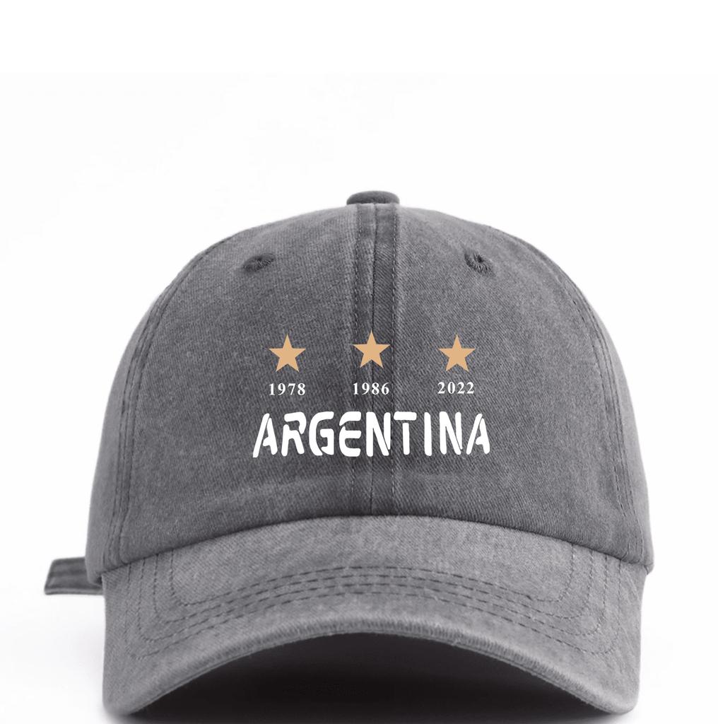 Argentina Printed Washed Baseball Cap Casual Retro Dad Hat Adjustable Lightweight Sun Protection