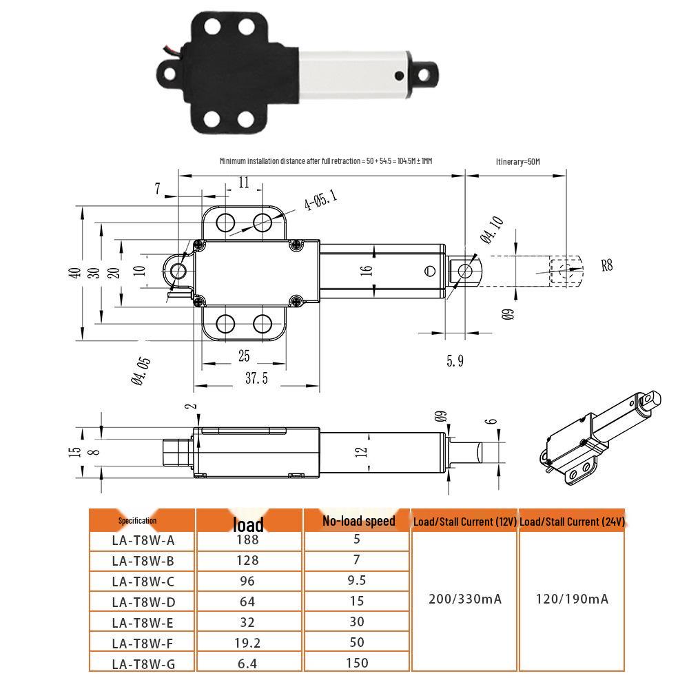 150mm Electric Lift Table Motor Actuator for Underwater Robot