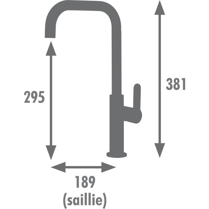 Mitigeur évier - EDOUARD ROUSSEAU - Laobane - Embase Ø 50 mm - Tube mobile - Noir / Rose Gold
