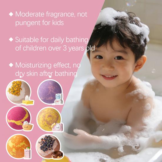 Bath Salt Ball with Surprise Toy Inside Fruity Floral Plants Extract Handmade Natural Sea Salt Ball Bubble Bath Ball Women Men SPA Bath Gift