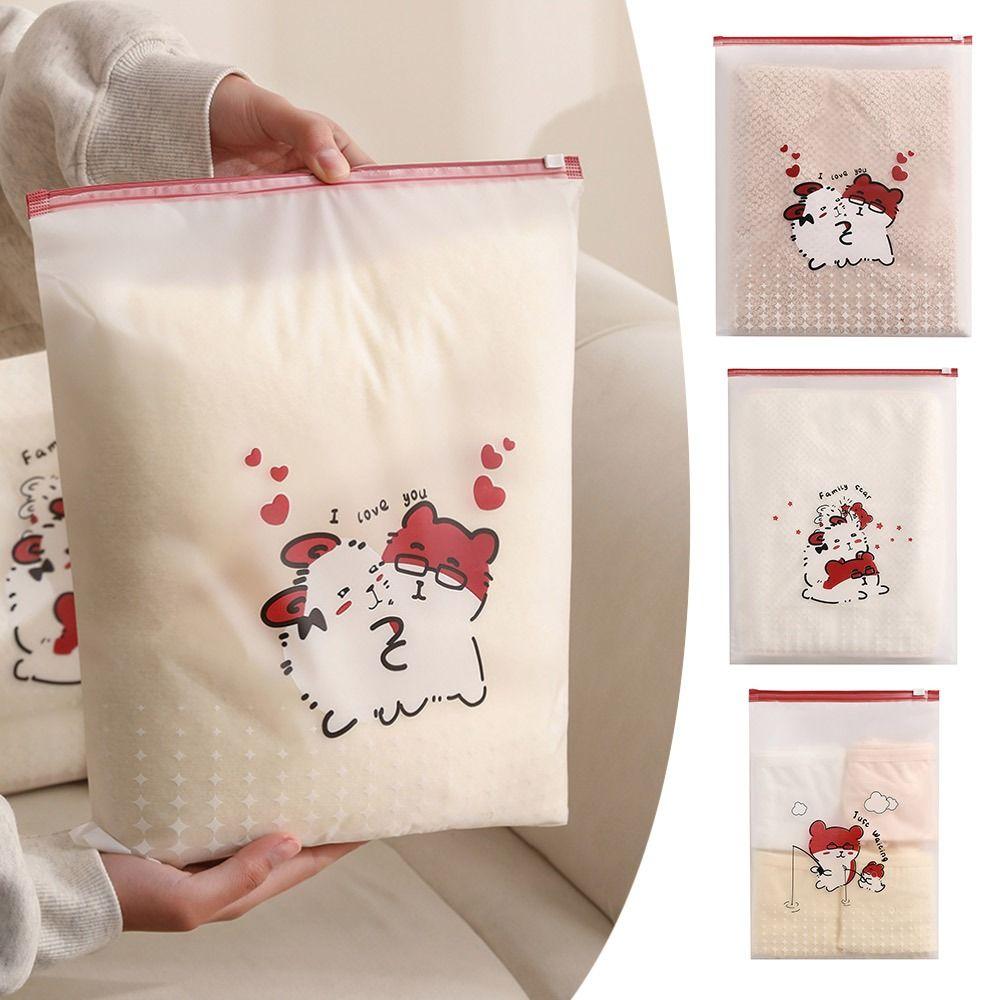 10 Stück Faltbare Aufbewahrungstasche mit Reißverschluss Cartoon Unterwäsche Schuhe Organizer für Zuhause & Reise