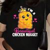 Wo'S Funny Chicken Nugget Graphic T-Shirt | "I'm A Beautiful Chicken Nugget" Slogan with Cute Cartoon Print,