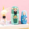 Cute Nesting Doll Set Matryoshka Doll Russian Wooden Dolls Hand-Painted Jesus Nesting Doll Stacking Doll Ornament Christmas Gift