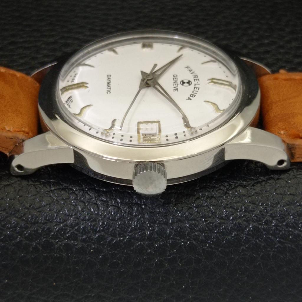 GEBRAUCHTE SCHWEIZER FAVRE LEUBA GENEVE DAYMATIC HERRENUHR MIT WEISSEM FARBIGEM ZIFFERBLATT a432154-2
