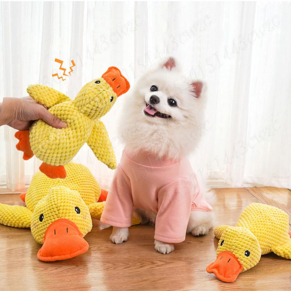 

Duck Shape Dog Toy Squeaky Toys Dog Calming Duck Quacking Pet Toys for Small Large Dog Cat Puppy Molar Chew Toy Dog Supplies