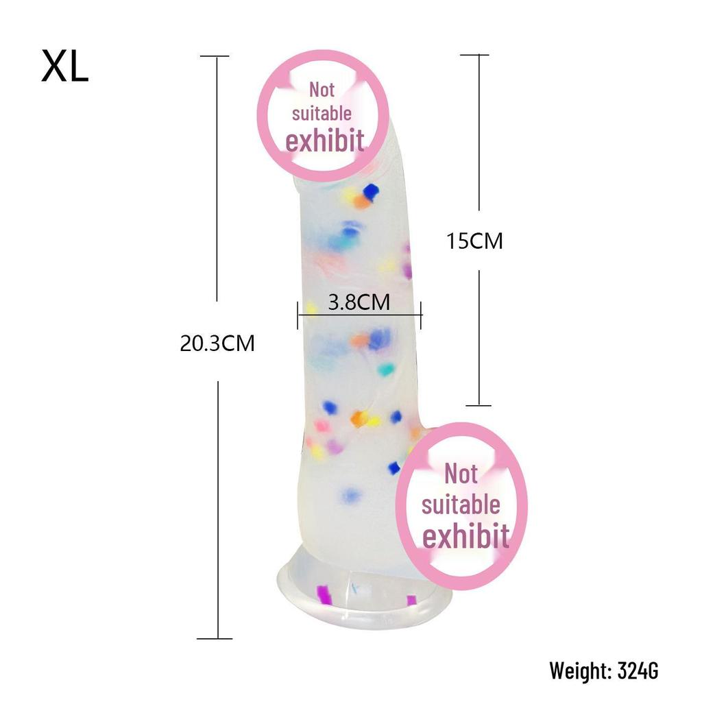 Colorful Large Silicone Jelly Dildo - Thick, Realistic Adult Toy for Women