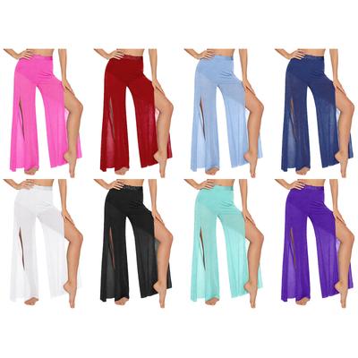 Damen Lyrical Tanzhose Strass-Taille Schimmernde Netzbeine Eingearbeiteter Slip Modernes Kostüm