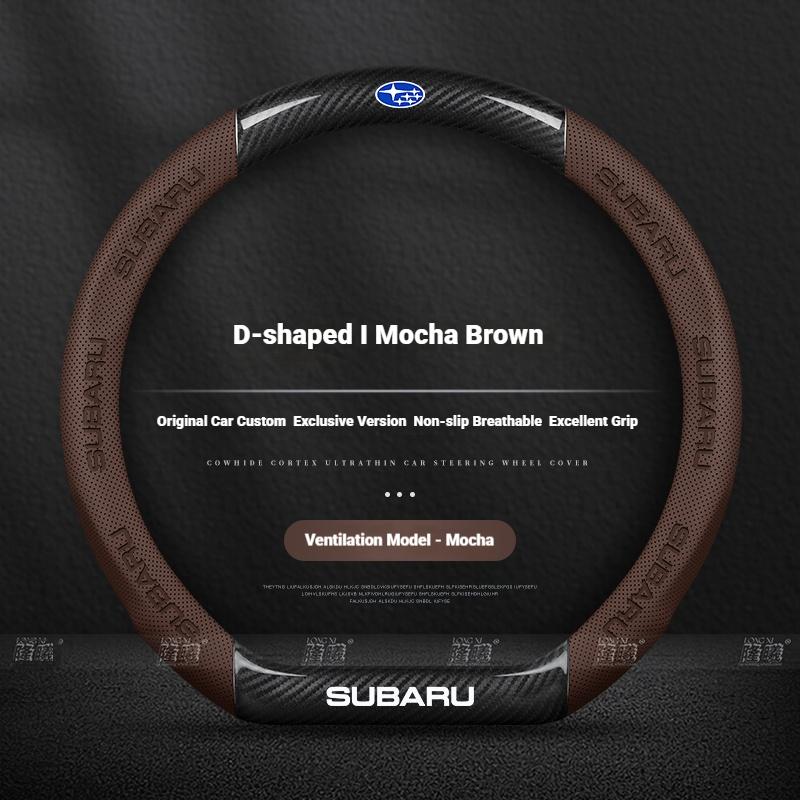 Car Steering Wheel Cover For Subaru Outback Brz Wrx Xv Ascent Forester Impreza Legacy Anti-Slip Carbon Fiber Leather Ultrathin gyu9