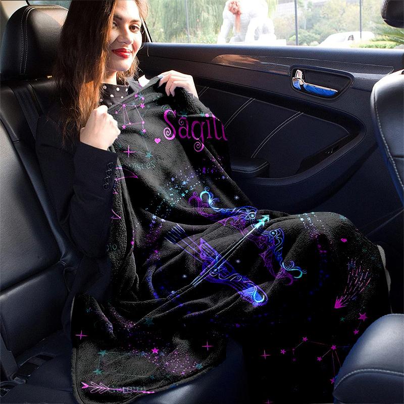 1pc Sagittarius Zodiac Sign Constellation Stars Home Decor Throw Blanket Perfect for Couch, Bed, Travel .W074