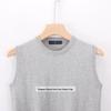 Gilet a Maglia Senza Maniche in Cotone, Girocollo, Lavorazione a Maglia Tinta Unita - Autunno/Inverno