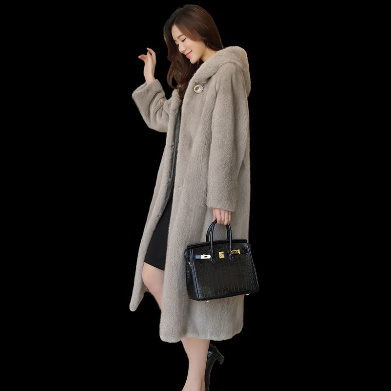 Mink Fur Coat for Women Long and Warm Whole Mink Coat for Women Windbreaker Fur Coat for Women Casual Fur Coat Jacket
