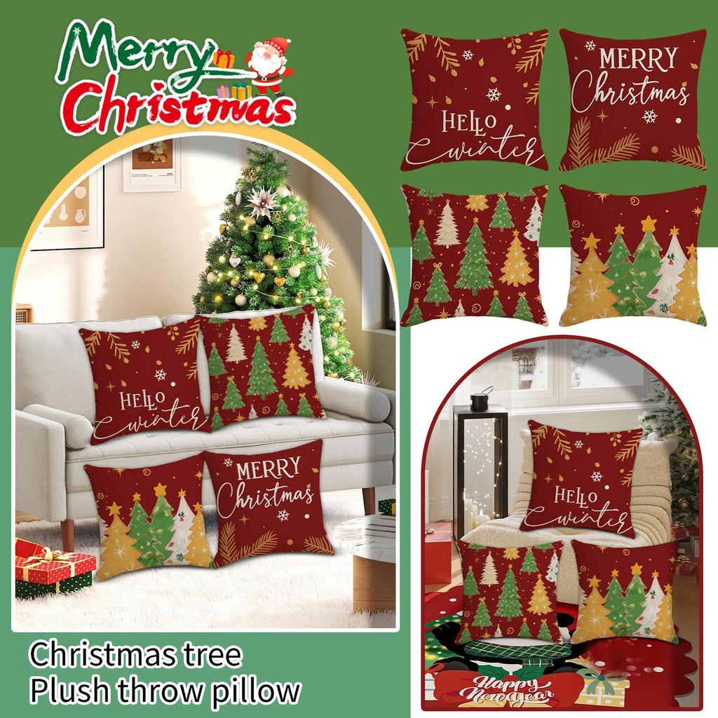 Christmas Pillow Cover Christmas Tree Plush Pillow Cover Pillow