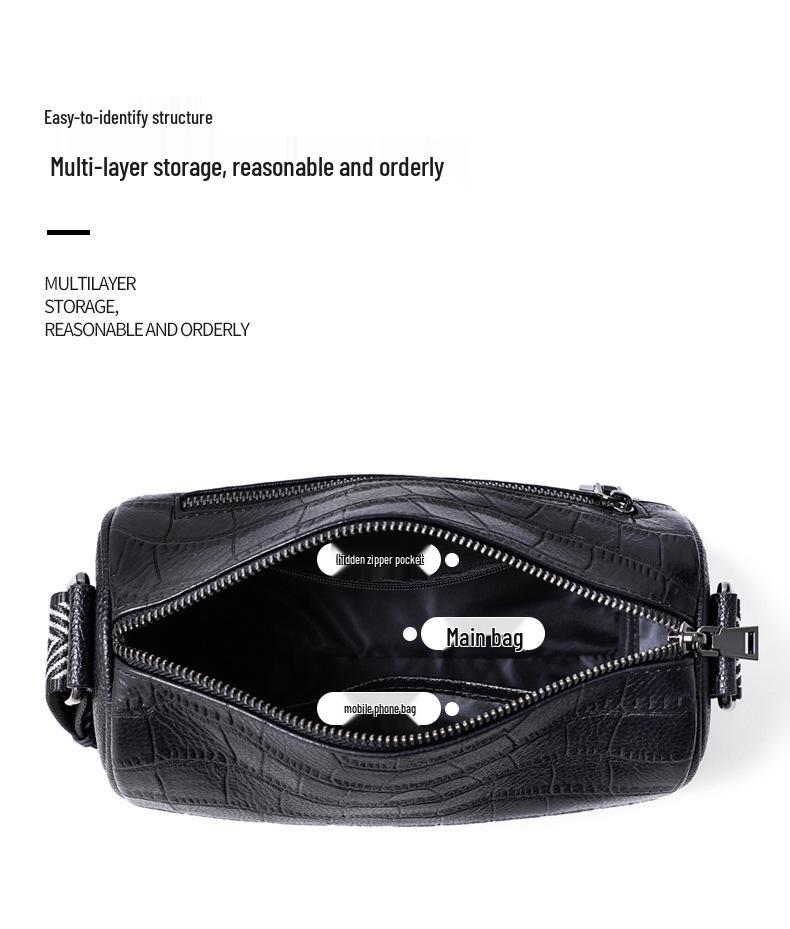 Versatile Women's Genuine Leather Crossbody Bag - Trendy High-End Fashion for Spring and Autumn