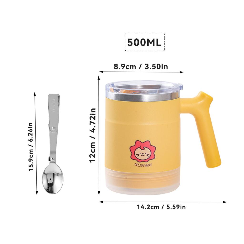 304 Stainless Steel Double Wall Insulated Water Cup Leak-proof Milk Coffee Mug With Spoon Reusable Tumbler Drinkware