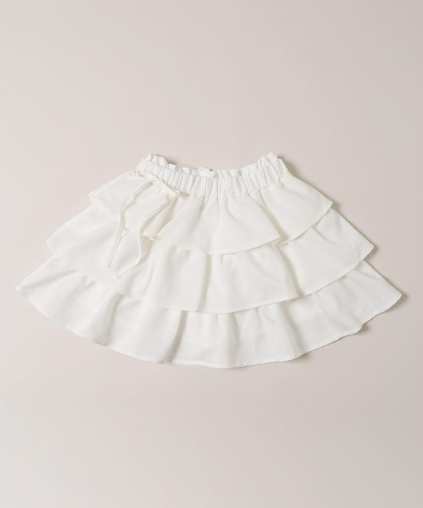 WEGO PHILLY Side Ribbon Tiered Mini Korean Size White Skirt, Spring/Summer Outfit, Girly, Casual, Cute, Style, Gift, Present, Spring, Summer, Autumn,