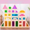 Colorful Acrylic Translucent Building Blocks Baby Shape Recognize Educate Early