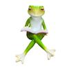 Reading Frog Ornament Synthetic Resin Figurine Leisure Holiday Animal Sculpture Outdoor Indoor Shelves Table Decoration