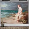 John William Waterhouse Artworks The Lady of Shalott Tapestry Wall Hanging Oil Paintings Home Decoration Aesthetic Tapestries