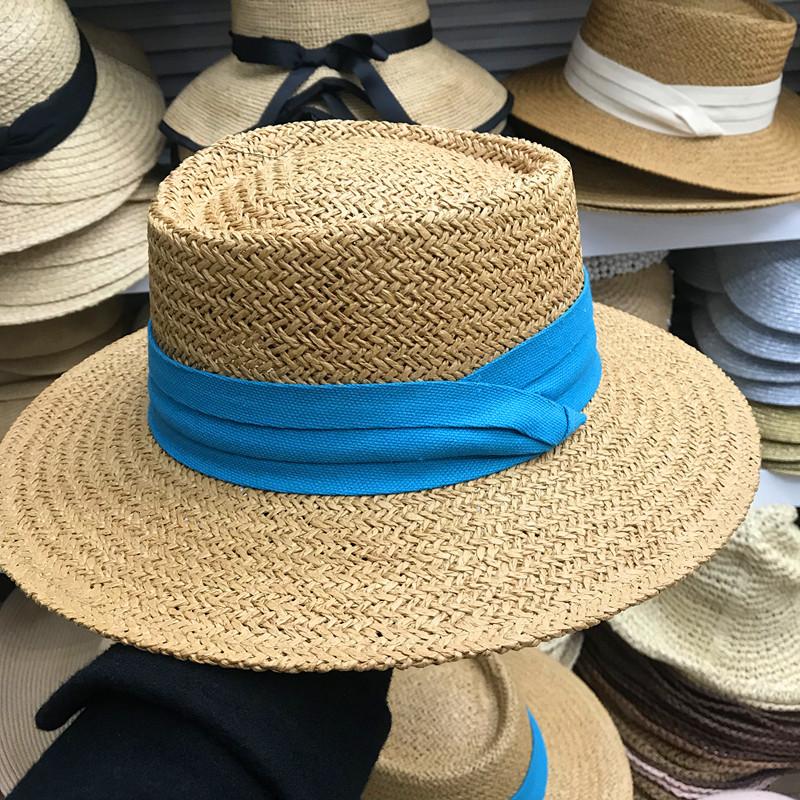 Summer Hat Women's Tide Hand-woven British Concave Hat Shading Holiday Beach Big Edge Sun Straw Hat