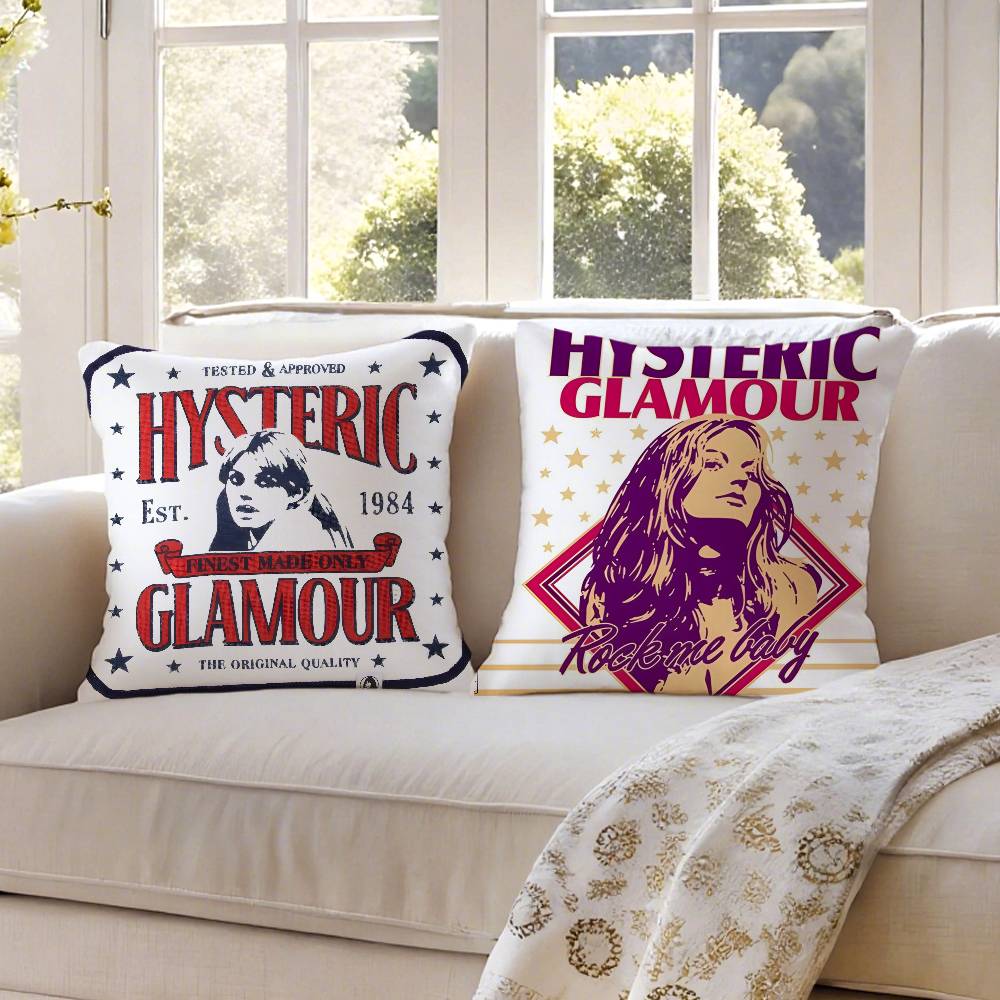 Jap-Fashionable H-Hysteric Casual Glamour Anti-Dustmite Pillowcase Invisible Zipper Silky Short Plush Sofa Cushion Cover