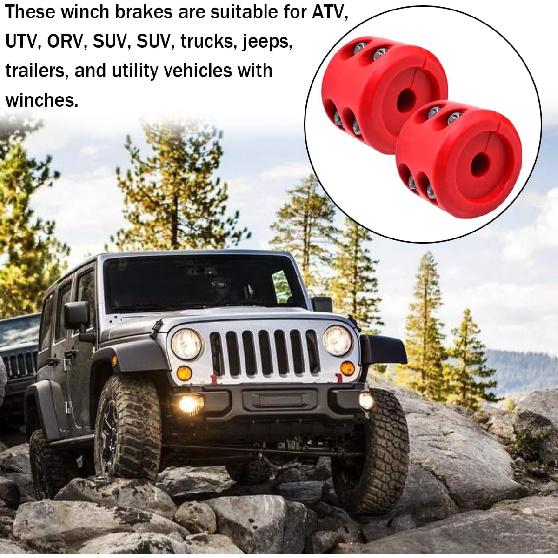 Car Rubber Winch Stopper For ATV UTV Truck, Cable Saver Hook Stopper Line For Synthetic Rope, Bump Shock Saver Dampener With Stainless Steel Screw