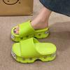 Fashion Women's Flat Shoes Summer New Round Head Open Toe Butterfly Knot Waterproof Platform Soft Sole Anti-slip Wear-resistant Slippers
