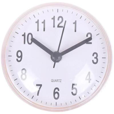 Quartz Wall Clock 7CM Mini Size with Suction Cup Mount Waterproof Anti Fog for Bathroom Kitchen Desk with Clear Numeric Display