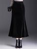 2026 Spring Fashion Sequined Velvet Fishtail Midi Skirt - Slimming, Hip-Hugging, Elegant Style