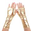 1 Pair Glossy Finish Fingerless Gloves Thin Half Finger Gloves  Punk Style Dress Up