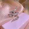 Trendy Exquisite Spiral Wrap Ring for Women Multilayer Sparkly Crystal Zircon Finger Ring Summer Festival Boho Statement Jewelry
