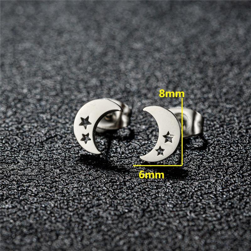Golden Minimalist Stainless Steel Stud Earrings for Women Circle Hexagon Cross Square Cup Earings Piercing Jewelry Gifts